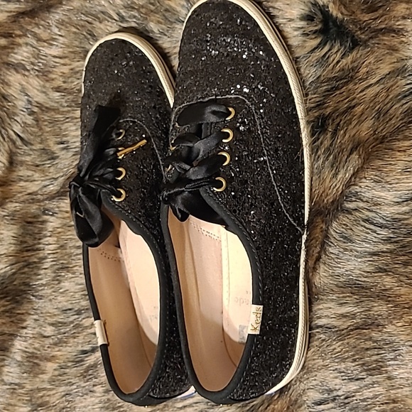 Kate Spade Keds Sparkly Glitter Black Shoes Size 6 Women's - Picture 4 of 10